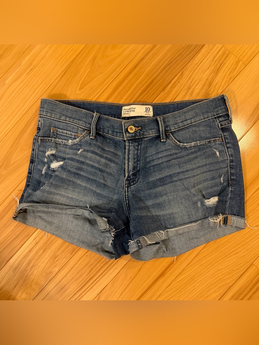 Abercrombie & Fitch Light Blue Low Rise Denim Shorts
